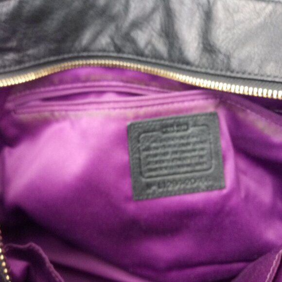 Coach Madison 20466 Soft Black Leather Handbag Tote CAROUSEL LOGO Bag 🛍️ - Picture 8 of 8